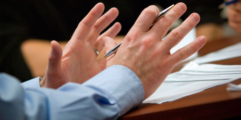 Gesticulating with pen