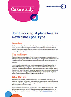 Publication Cover: Case Study - 'Joint working at place level in Newcastle upon Tyne'