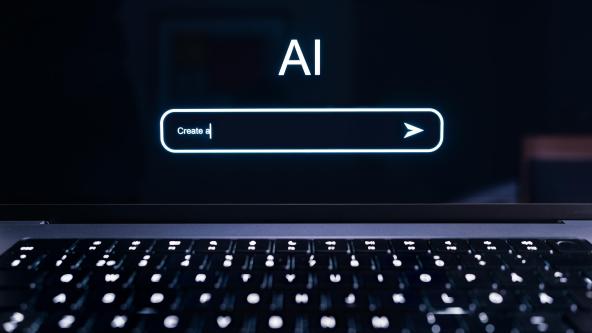 AI prompt on a laptop screen