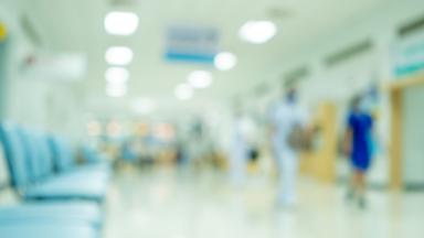 Blurred hospital corridor