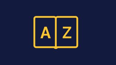 Icon of an open book with the letters 'A' and 'Z' displayed
