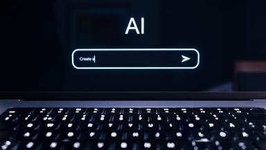 AI prompt on a laptop screen