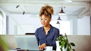 BME woman working from laptop