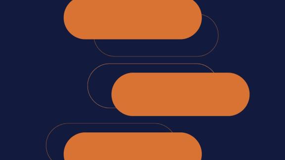 Orange ovals on a navy blue background.