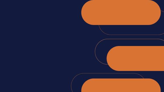 Orange ovals on a navy blue background.