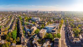 Aerial view of suburbs