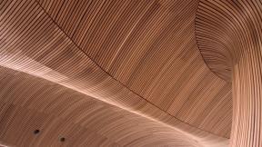 The ceiling of the Welsh Assembly building.