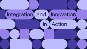 Graphic of abstract shapes with the title Integration and Innovation in Action