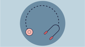 An icon of a stethoscope, with the wire as a dotted line.