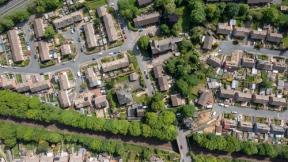 Aerial view of a town