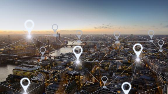 Image of a city's connected network 