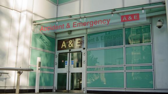 Entrance to an accident and emergency department.