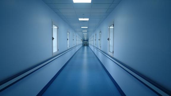 A hospital corridor.