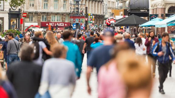 A crowded street.