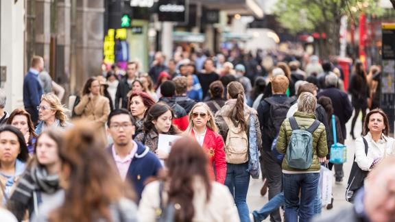 A crowded street.