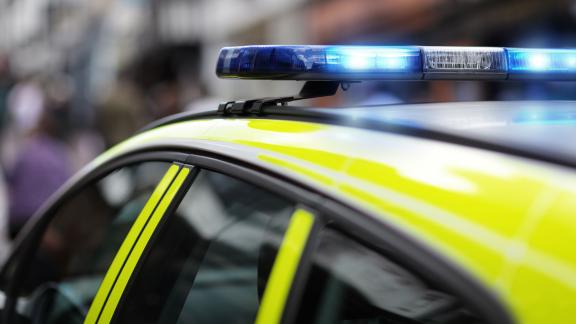 A close up of a police car's emergency lights.