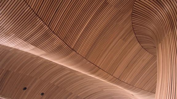 The ceiling of the Welsh Assembly building.