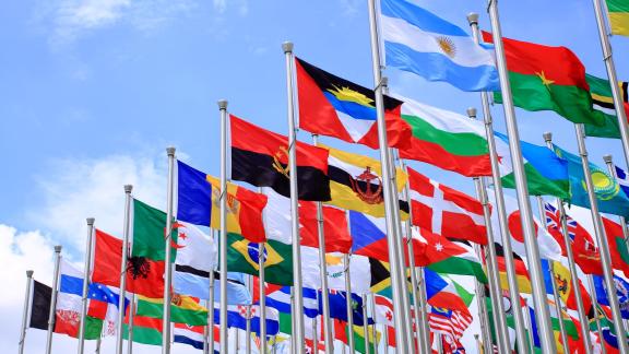 World flags flying