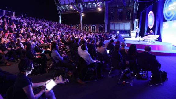 Conference delegates watching speaker