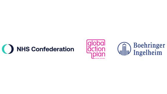 Logo of NHS Confederation, Global Action Plan and Boehringer Ingelheim.