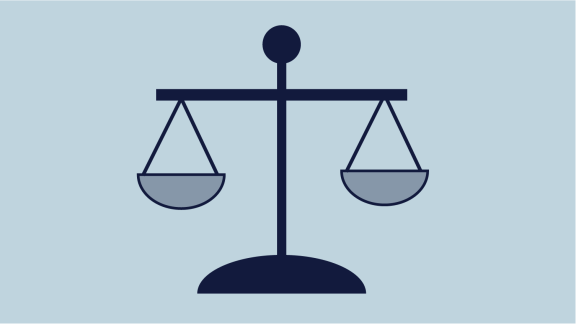 Icon of weighing scales equally balanced