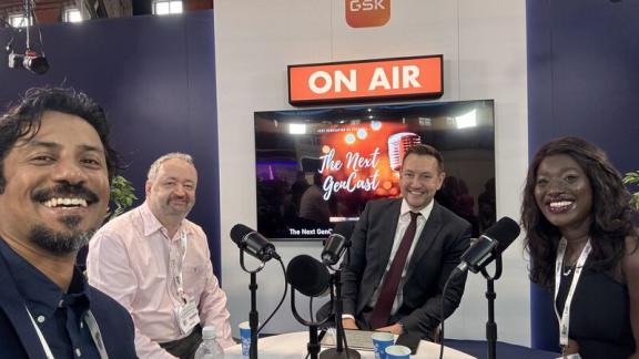 Ranjeet Kaile, Rory Hegarty and Edna Boampong with Daniel Reynolds recording at ConfedExpo 2025