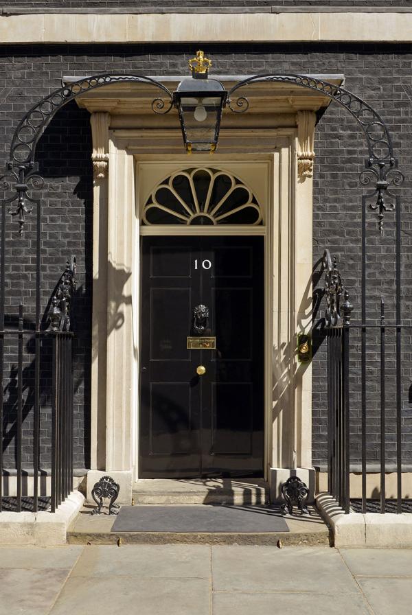 The front door of 10 Downing Street.