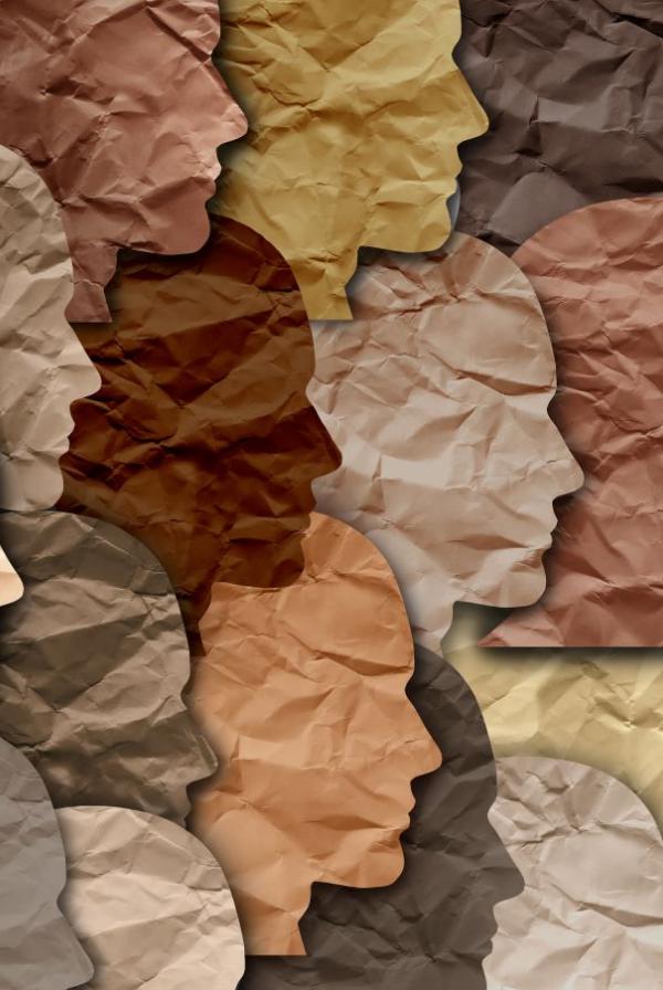 Collage of heads in different shades of brown