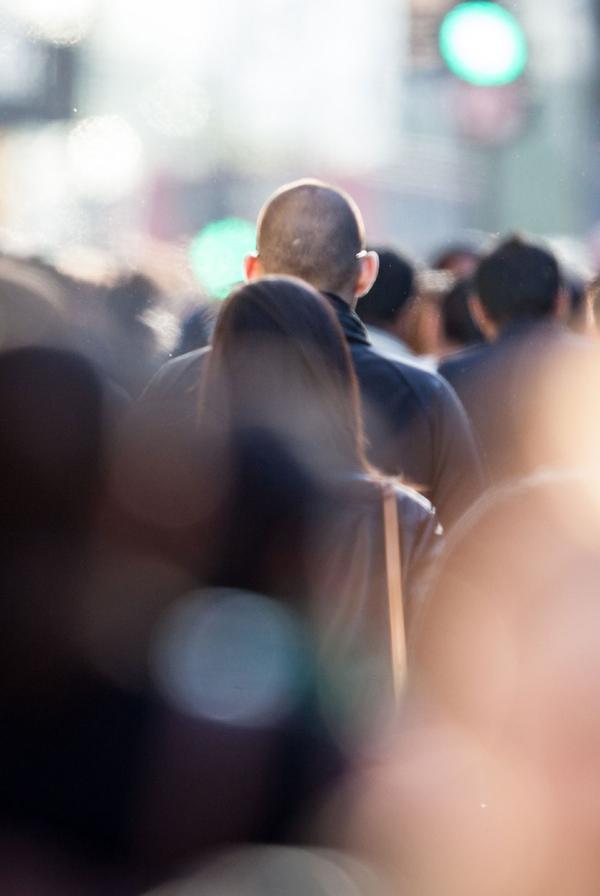 A crowded street.