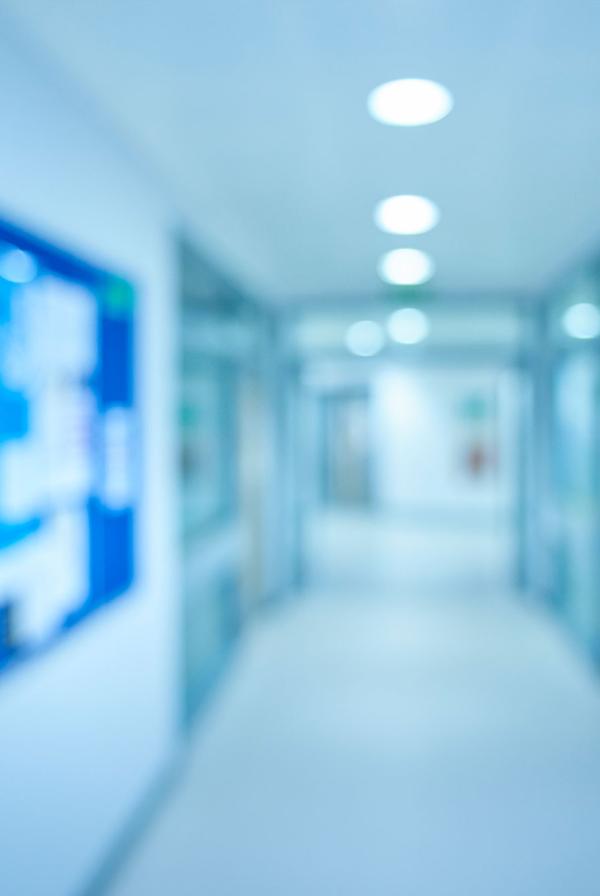 A hospital corridor.