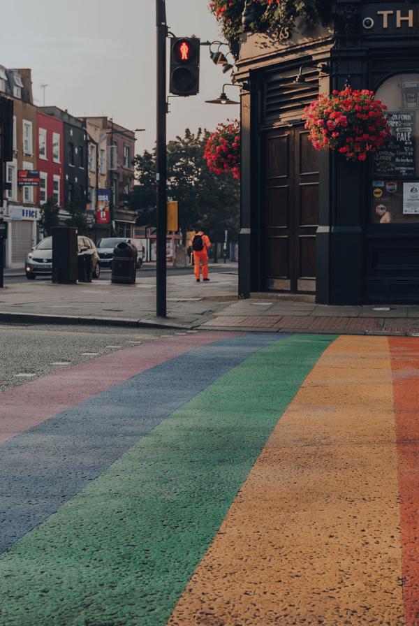 A rainbow crossing in Camden.