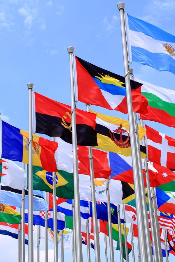 World flags flying