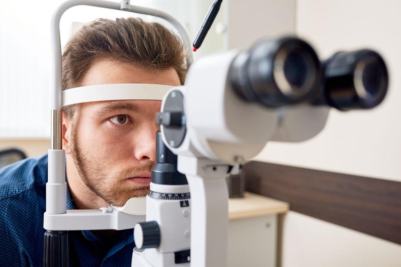 A man having an eye test.