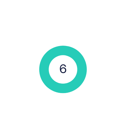 Graphic of the numeral 6 in a circle