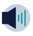 Loudhailer graphic and sound waves